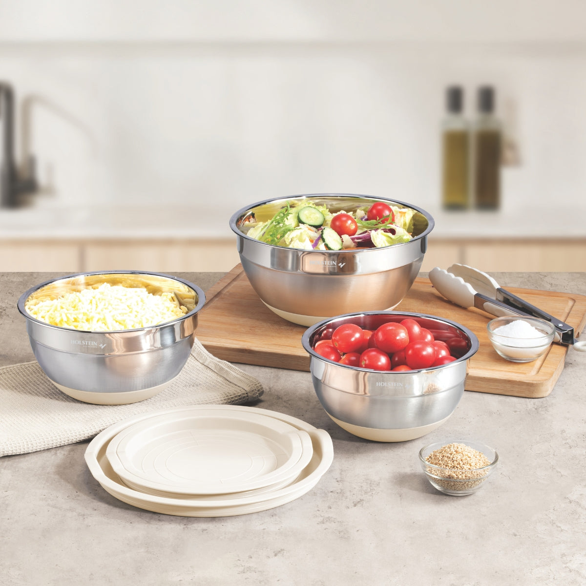 Bowls de Acero Inoxidable con Tapa