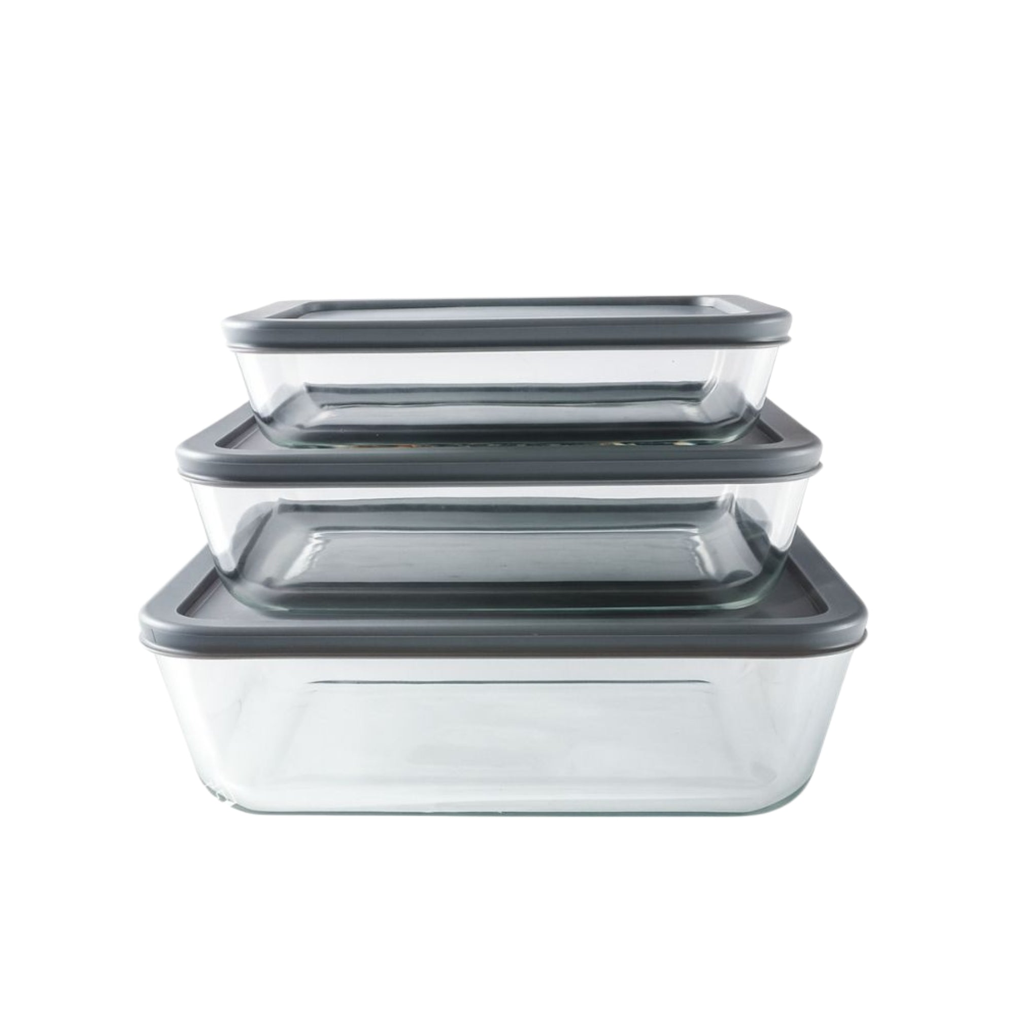 Set de Contenedores de Vidrio con Tapa x3