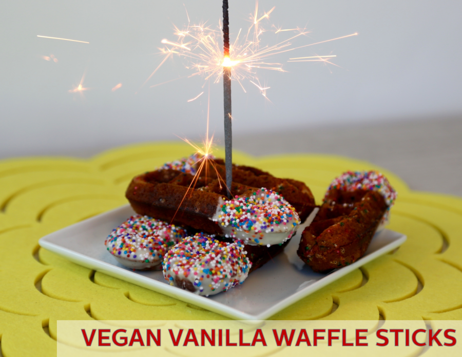 Birthday Vegan Waffle Sticks Recipe- Holstein Housewares + Bettersweet