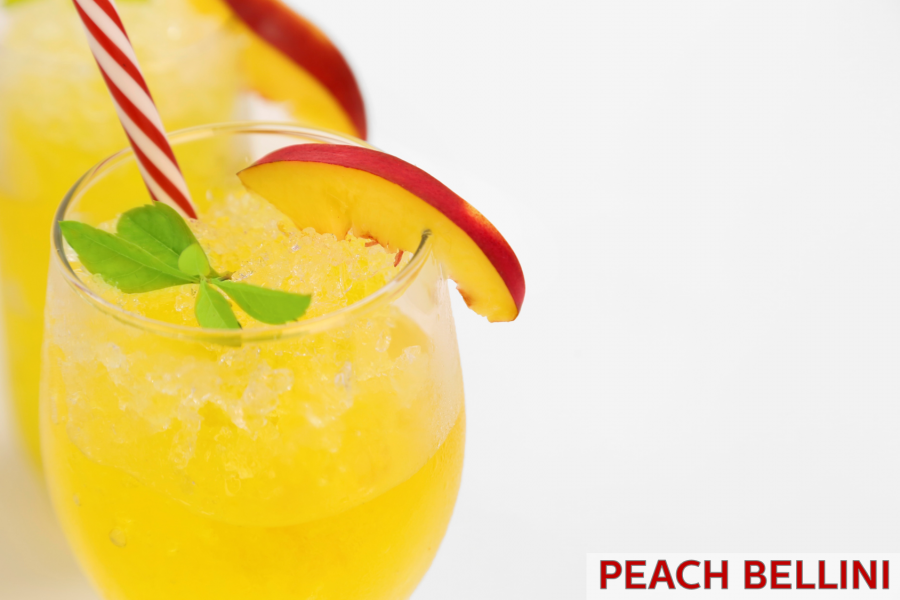 Peach, Vanilla-Cinnamon Bellini made in our Frozen Drink Maker