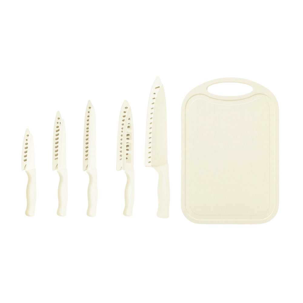 Set de cuchillos 6 pzas con funda y tabla de picar