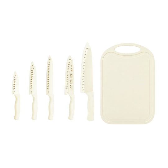 Set de cuchillos 6 pzas con funda y tabla de picar