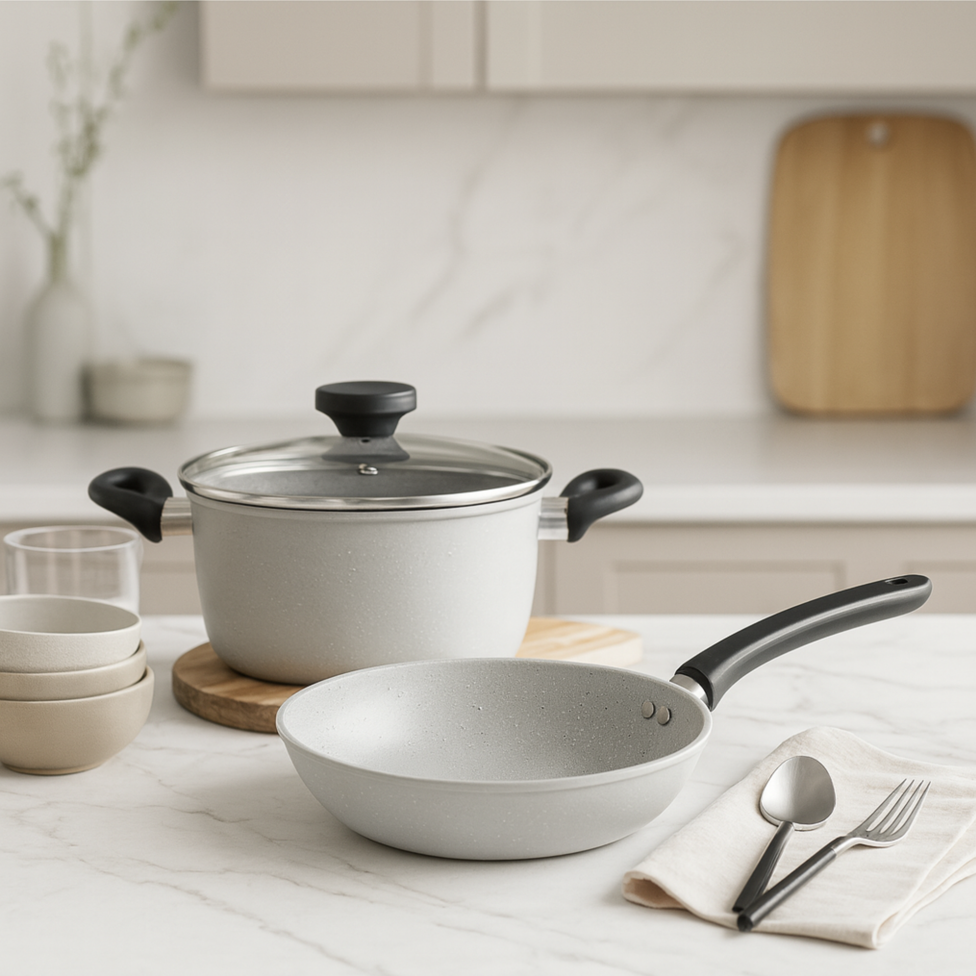 Set de Olla y Sartén de Aluminio Forjado