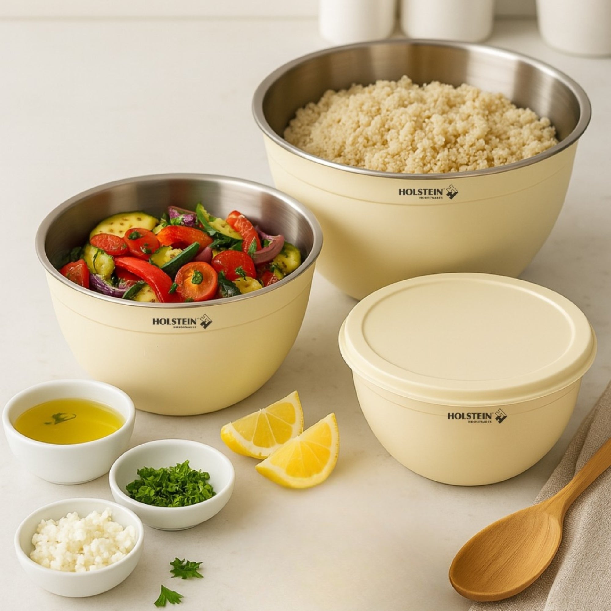 Bowls de Acero Inoxidable con Tapa