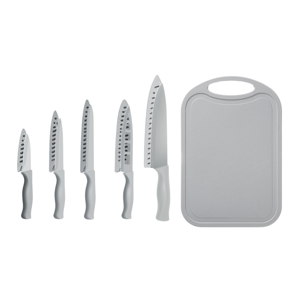 Set de Cuchillos 6 Piezas con Funda y Tabla de Picar