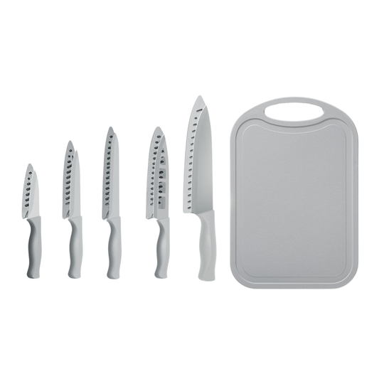 Set de Cuchillos 6 Piezas con Funda y Tabla de Picar
