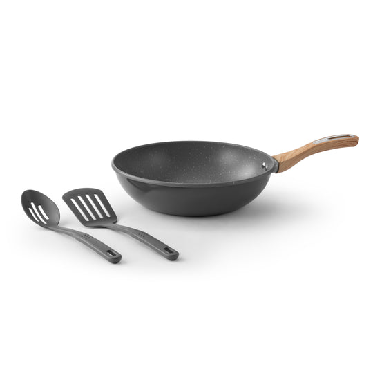WOK DE 30 CM CON UTENSILIOS