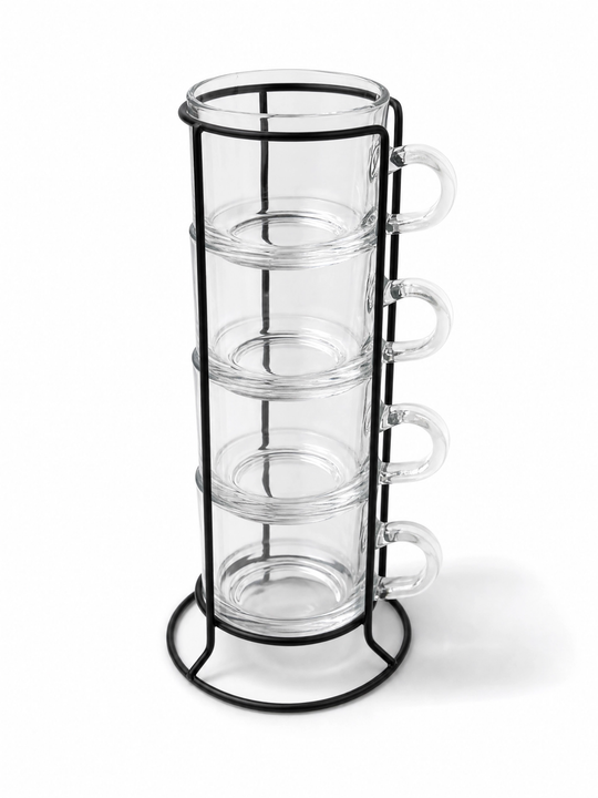 JUEGO DE CAFÉ DE VIDRIO DE 5 PIEZAS - imagen 2