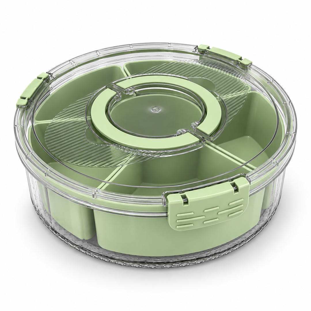 BANDEJA GIRATORIA CON DIVISIONES Y TAPA - imagen 1