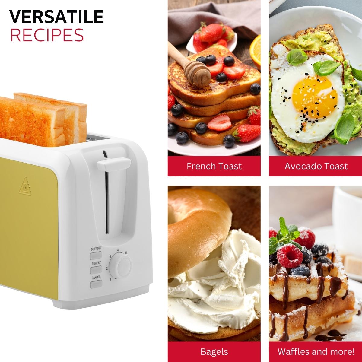 2-SLICE TOASTER WHITE & GOLD COLOR