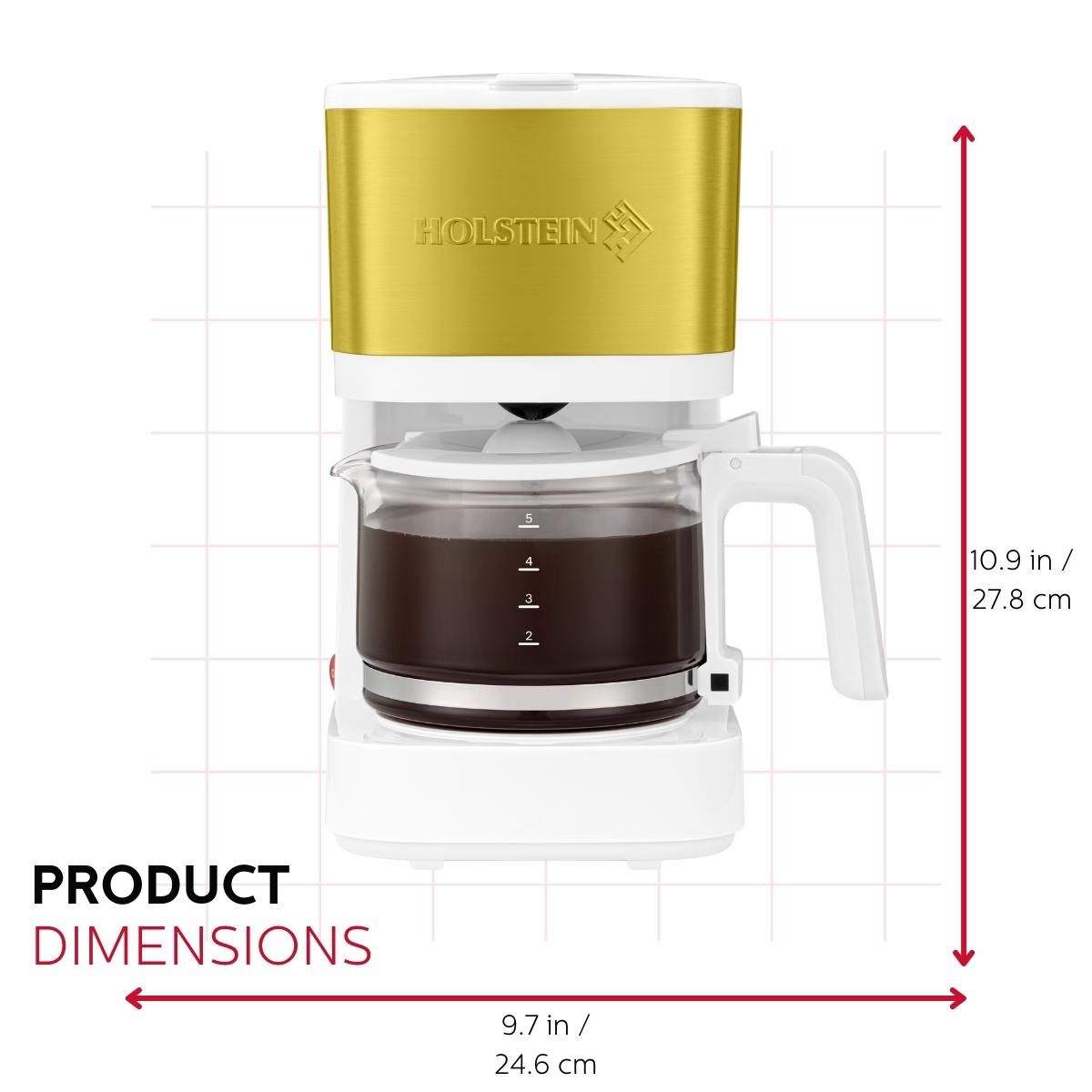 5-CUP COFFEE MAKER WHITE & GOLD COLOR
