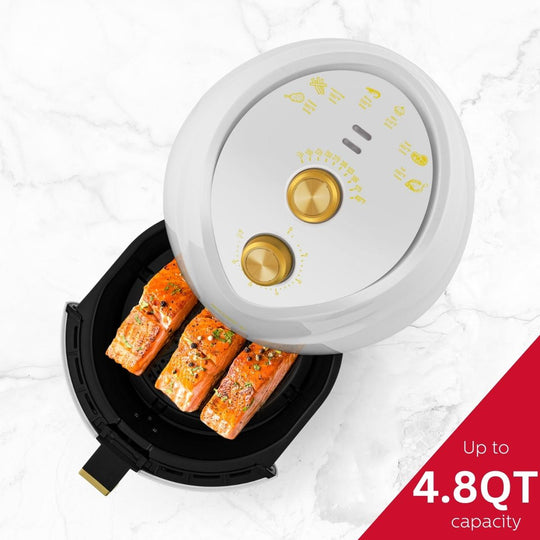 4.8QT AIR FRYER WHITE &amp; GOLD COLOR