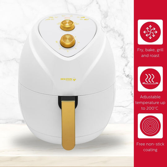 4.8QT AIR FRYER WHITE &amp; GOLD COLOR