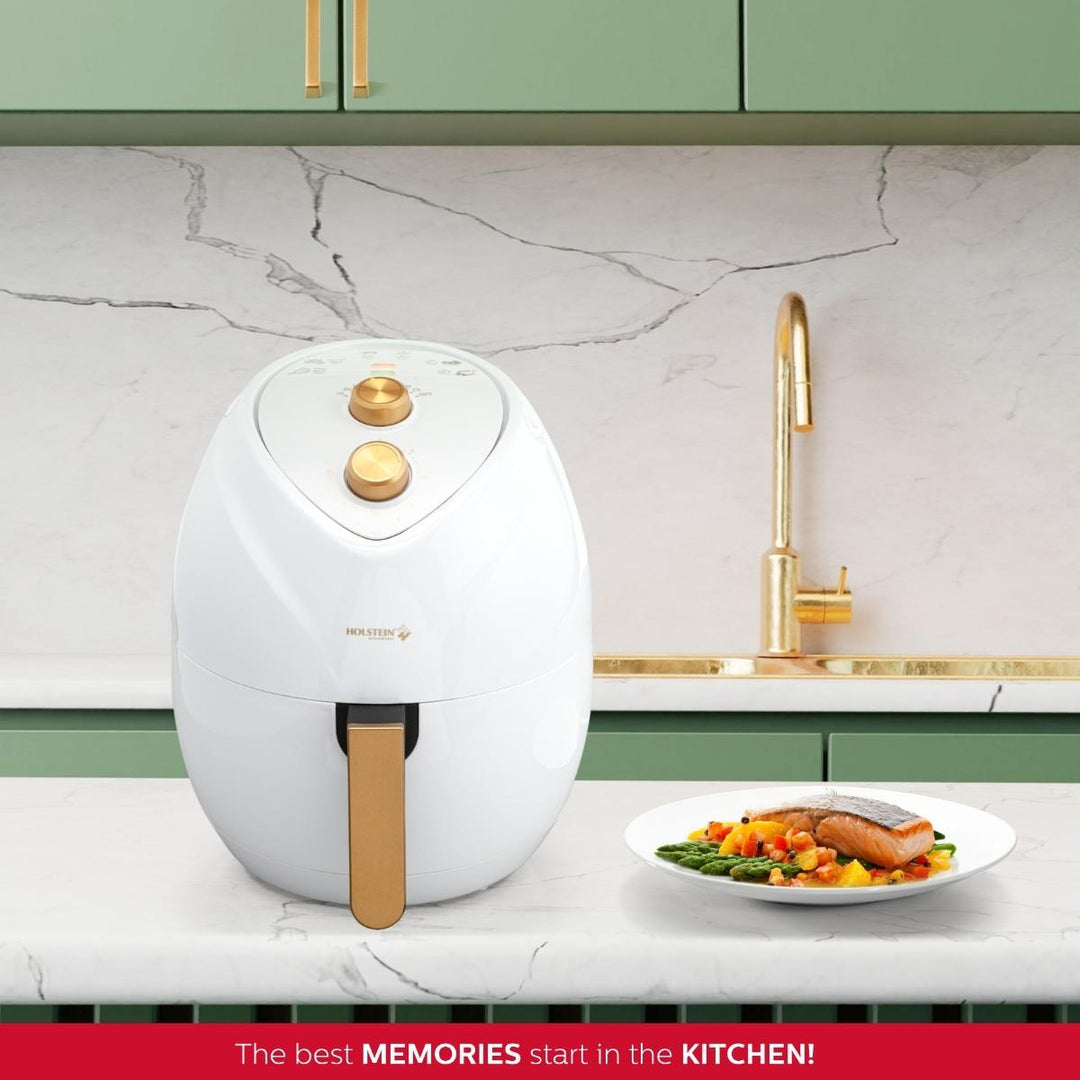 4.8QT AIR FRYER WHITE &amp; GOLD COLOR