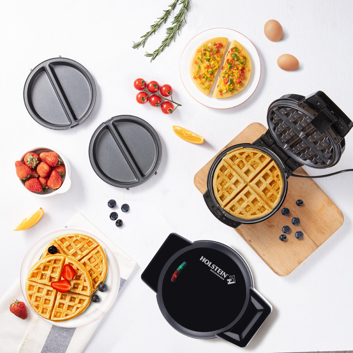 2-IN-1 WAFFLE & OMELET MAKER