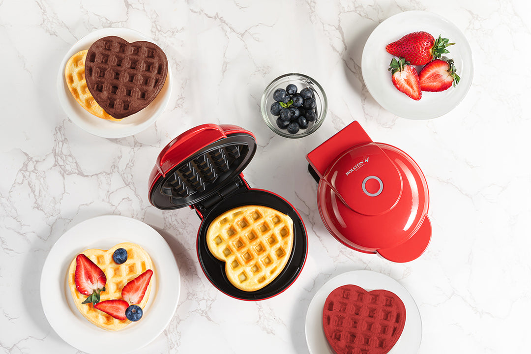 WAFLER PERSONAL EN FORMA DE CORAZÓN DE 4 PULGADAS